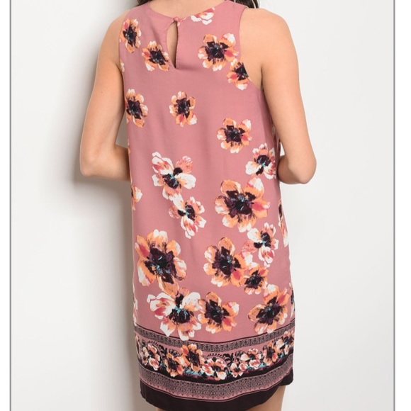 ✨LAST ONE Boutique Mauve Sleeveless Floral Dress - Picture 2 of 8